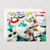 Calaveras de Azúcar en día de Muertos Postkarte (Vorne/Hinten)