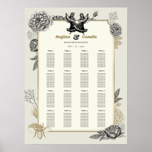 Calaveras (Lesbisch) Hochzeitsstichtabelle Poster