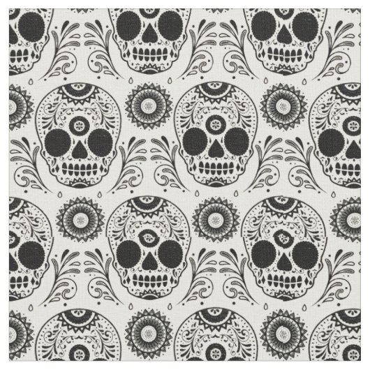 Calaveras - Skulls - Dia De Los Muertos Stoff (Nahaufnahme)