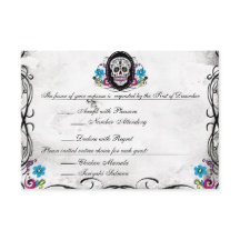 Calaveras Sugar Skull & Schnörkel Empfang Card