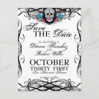 Calaveras Sugar Skull & Schnörkel Save the Date