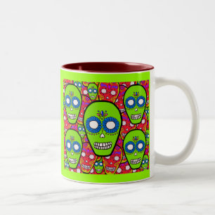 Calaveras Sugar Skulls Zweifarbige Tasse