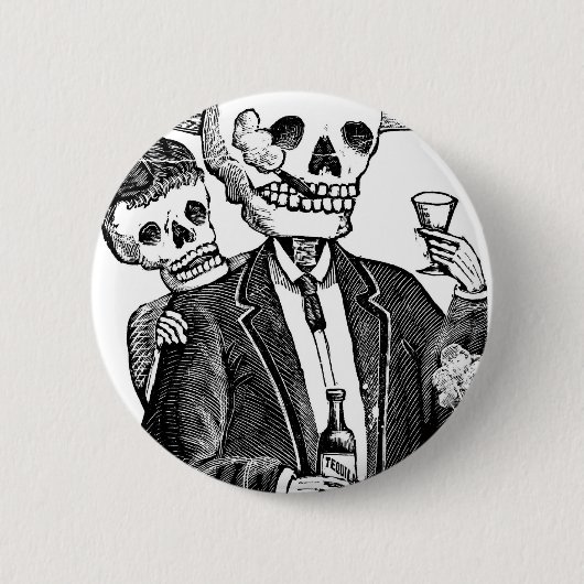 Calaveras von Guadalajara, Mexiko Button (Vorderseite)