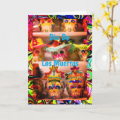 Calaveritas de Azucar, 5" x 7" Grußkarte Karte (Gelbe Blume)