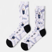 Calcetines de estampado integral con azul jeans socken (Linkes Detail)