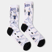 Calcetines de estampado integral con azul jeans socken (Rechts)