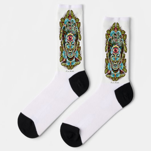 Calcetines Frida Kahlo Ojo Socken (Linkes Detail)