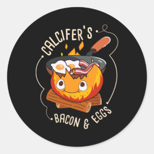 Calcifers Speck und Ei I Camping Kochen I Speck Runder Aufkleber