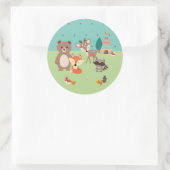 Calcomanía Animalitos del bosque Runder Aufkleber (Tasche)