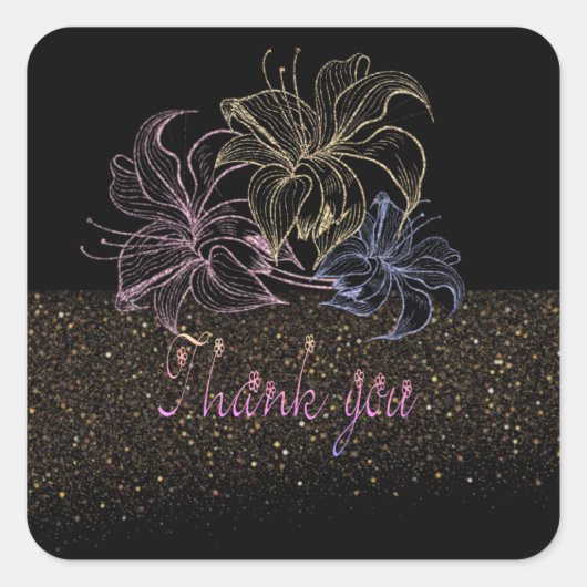 Calcomanía cuadrada con agradecimento quadratischer aufkleber (Vorderseite)
