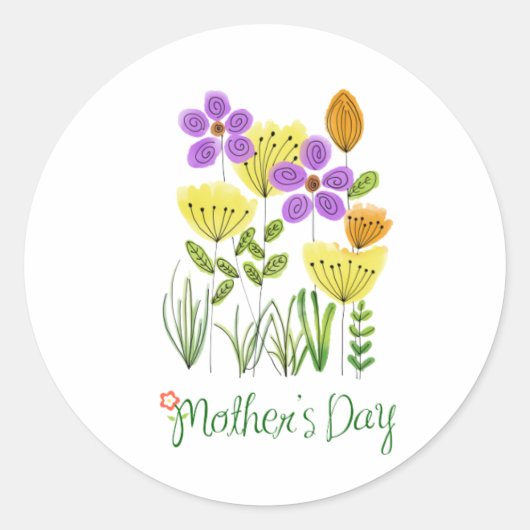 Calcomanía de felicitacion del dia de la madre runder aufkleber (Vorderseite)