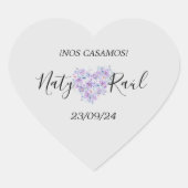 Calcomanía Floral en Tonos Lilas Herz-Aufkleber (Vorderseite)