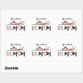 Calcomanía "Happy MOTHER'S DAY" the best mom ever Quadratischer Aufkleber (Blatt)