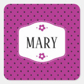 Calcomanía lunares, rótulo nombre quadratischer aufkleber (Vorderseite)