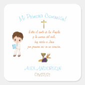 Calcomanía mi primera comunion quadratischer aufkleber (Vorderseite)
