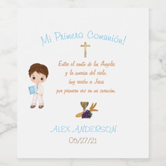 Calcomanía mi primera comunion weinetikett (Einzelnes Label)