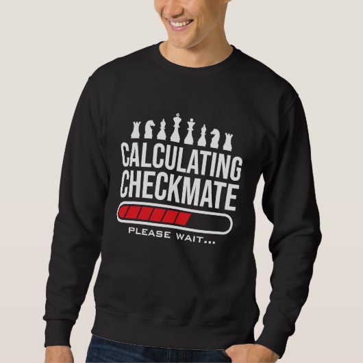 Calculating Checkmate Please Wait  Kids Mens Funny Sweatshirt (Vorderseite)