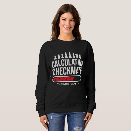 Calculating Checkmate Please Wait  Kids Mens Funny Sweatshirt (Vorne ganz)