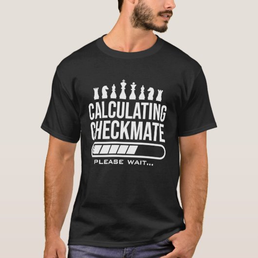 Calculating Checkmate Please Wait  Mens Kids Funny T-Shirt (Vorderseite)