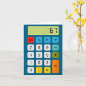 Calculator 67 Six Seven Funny Math Meme Karte (Gelbe Blume)