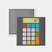 Calculator 67 Six Seven Funny Math Meme Magnet (Vorderseite/Rückseite)