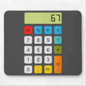 Calculator 67 Six Seven Funny Math Meme Mousepad (Vorne)