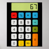 Calculator 67 Six Seven Funny Math Meme  Poster (Vorne)