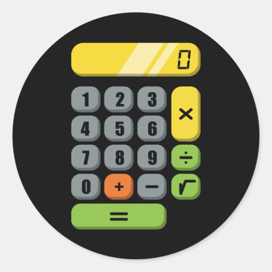 Calculator Costume Halloween Easy Cosplay Mathe Ge Runder Aufkleber (Vorderseite)