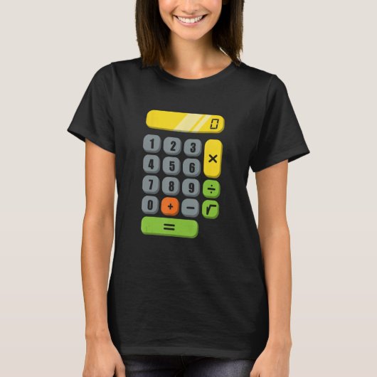 Calculator Costume Halloween Easy Cosplay Mathe Ge T-Shirt (Vorderseite)