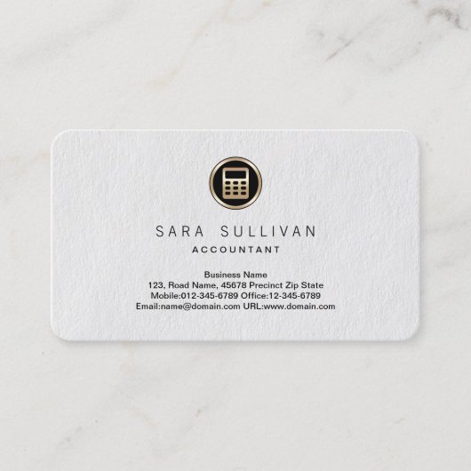 Calculator Icon Accountant Premium BusinessCard Visitenkarte (Vorderseite)