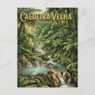 Caldeira Velha Ribeira Grande Portugal Postkarte