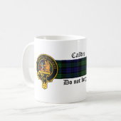 Calder schottische Wappen- und Tartan-Tasse Kaffeetasse (Vorderseite Links)