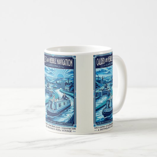 Calder und Hebble Navigation Reiseplakat Kaffeetasse (VorderseiteRechts)