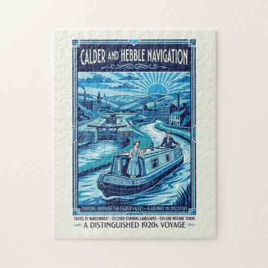 Calder und Hebble Navigation Reiseplakat Puzzle (Vertikal)