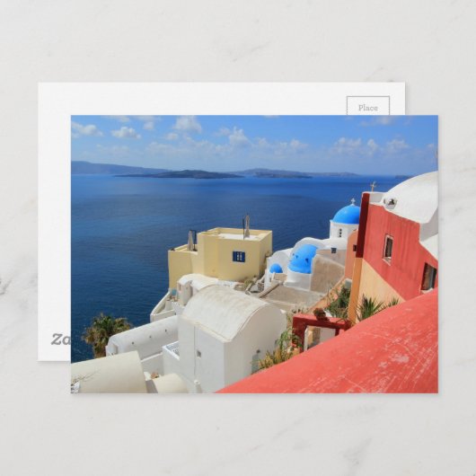 Caldera, Oia, Santorini, Griechenland Postkarte (Vorne/Hinten)