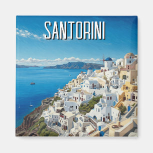 Caldera View Santorini Griechenland Cyclades Trave Magnet