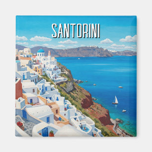 Caldera View Santorini Griechenland Cyclades Trave Magnet