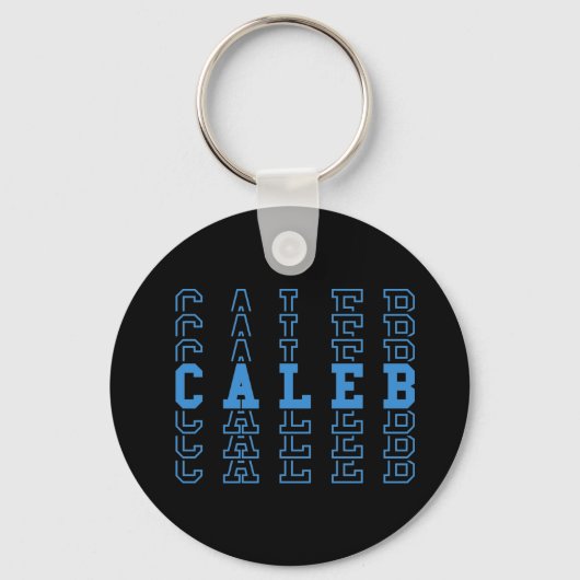 Caleb Blue Custom Boy Name Button Schlüsselanhänge Schlüsselanhänger (Vorderseite)