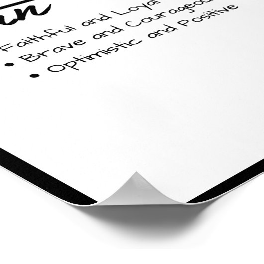 Caleb, Definition des personalisierten Boy-Namens Poster (Ecke)