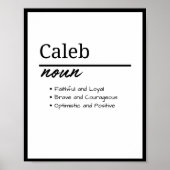 Caleb, Definition des personalisierten Boy-Namens Poster (Vorne)