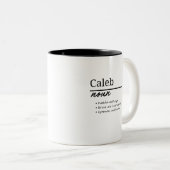 Caleb, Definition des personalisierten Boy-Namens Zweifarbige Tasse (VorderseiteRechts)