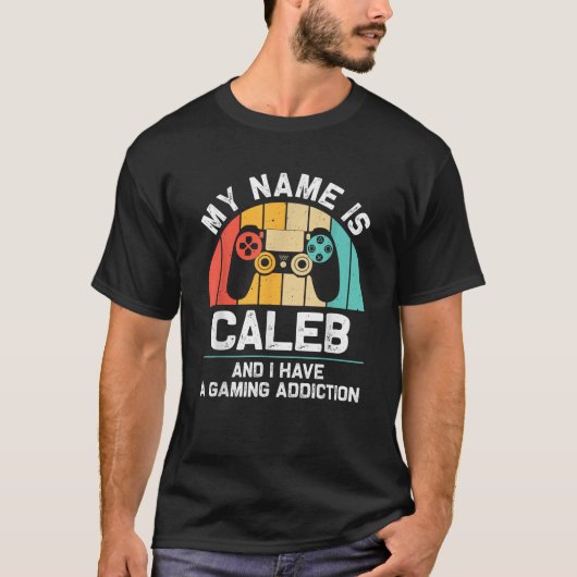 CALEB-Geschenkname Personalisiert Funny Gaming Gee T-Shirt (Vorderseite)