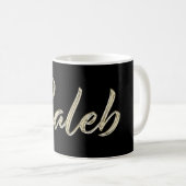 Caleb Name whitegold Tasse Teetasse Kaffeetasse (VorderseiteRechts)
