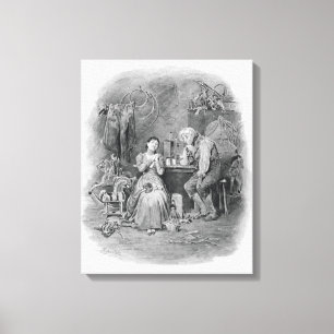 Caleb Plummer und seine blinde Tochter, von Leinwanddruck