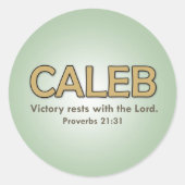 Caleb-Sticker Runder Aufkleber (Vorderseite)