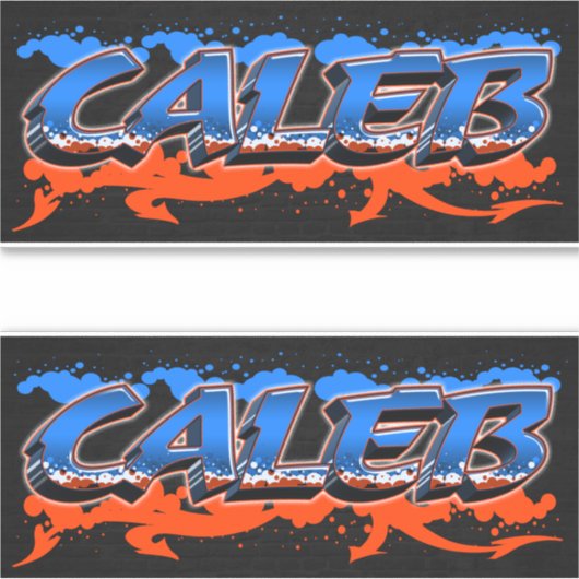 Caleb Vorname Name Graffiti Aufkleber Sticker (Vorderseite)
