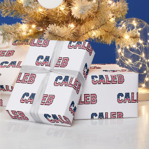 Caleb Vorname Name USA US Geschenkpapier Papier