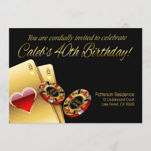 Calebs Kasinoparty FRAG MICH, OB ICH NAMEN AUF DIE Einladung
