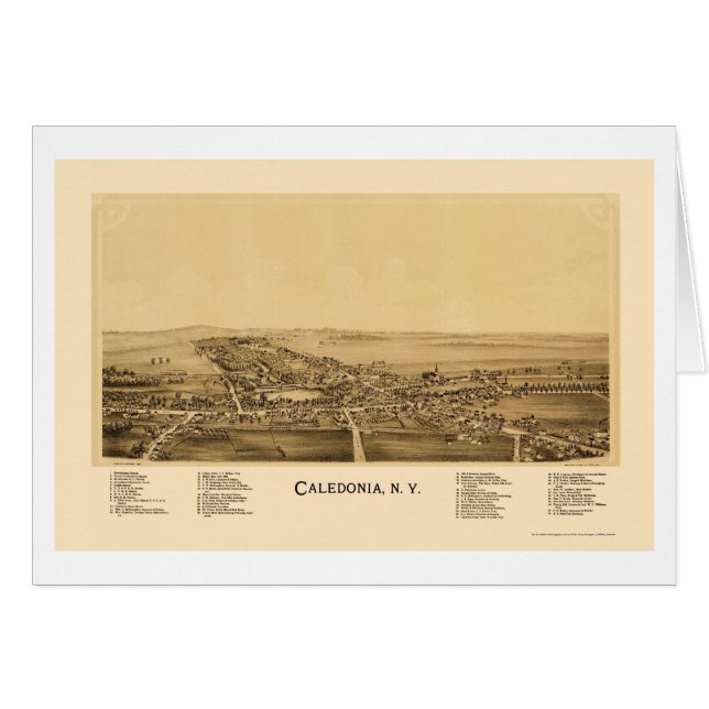 Caledonia, NY panoramische Karte - 1892 (Vorderseite (Horizontal))