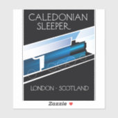 Caledonian Sleeper London Schottland Reiseplakat Aufkleber (Blatt)